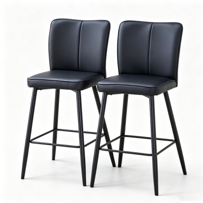 Ensemble 2 tabourets de bar 101 cm, Noir