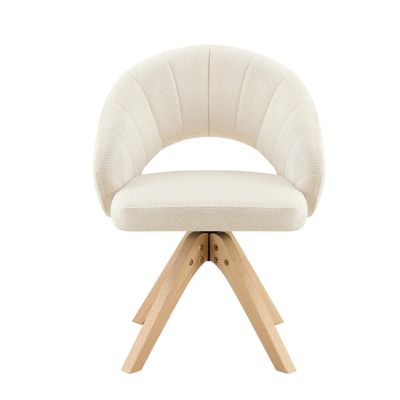 Lot de 2 chaises pivotantes style rétro, Couleur naturelle