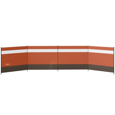 Outsunny Camping Windbreaker Steel Poles 725x140cm Orange