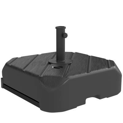 Outsunny Parasol Base with Wheels Telescopic Handle Black
