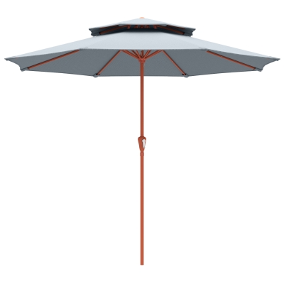 Outsunny Patio Umbrella Crank System Light Grey 104"x104"