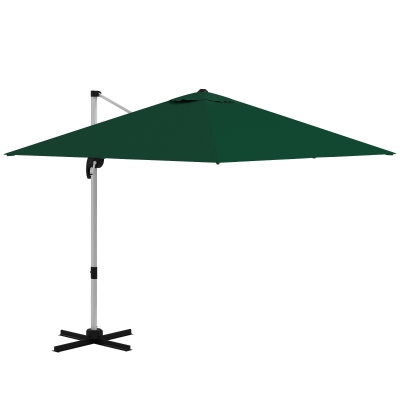 Outsunny Square Cantilever Parasol Green Five-Position