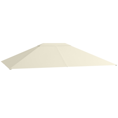 Outsunny Gazebo Roof Replacement Cover Cream White 3x4m