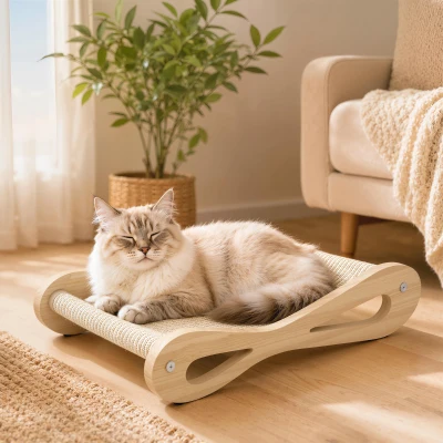 PawHut Sisal Cat Scratcher Lounger 60x35cm Cream White