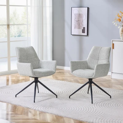 Fauteuil pivotant 360° rembourré, Gris clair