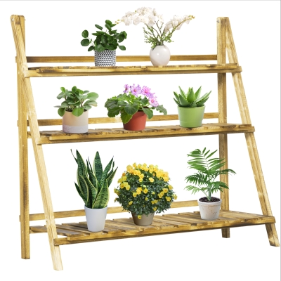 Outsunny Portapiante pieghevole portavasi 100cm x 37cm x 93cm Legno