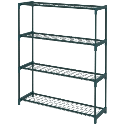 Outsunny Four-Tier Steel Plant Shelf - Black