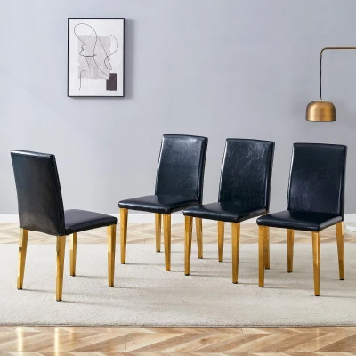 Chaise de salle à manger, Noir+Or