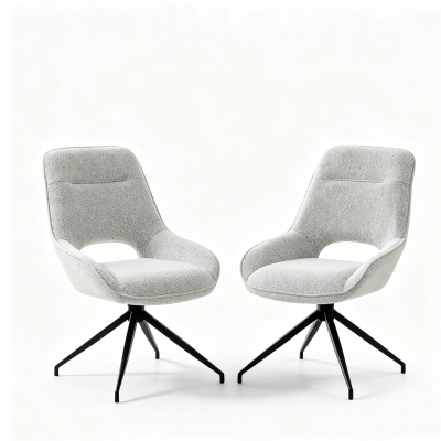 Chaise de salle à manger pivotante 360°, Gris+Beige