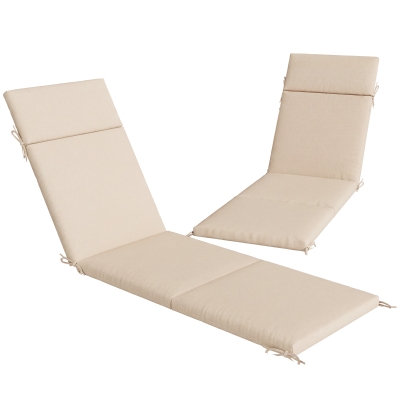 Outsunny 2 Coussins Chaise Longue 183x53,5cm Crème UV Résistant