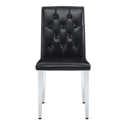Lot de 4 chaises de salle à manger, Noir+Argent