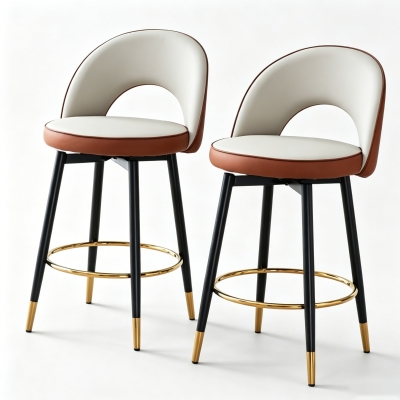 Tabouret de bar pivotant 360°, Gris clair