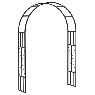 Outsunny Steel Garden Arch Trellis 2.2m High Black