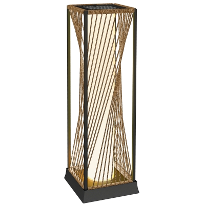 Outsunny Rattan LED Floor Lamp Solar Auto On/Off Brown