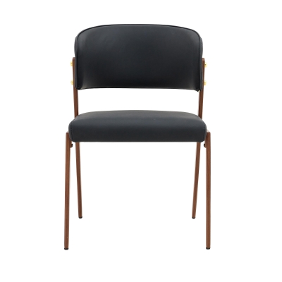 Chaise de salle à manger moderne rembourrée, Noir