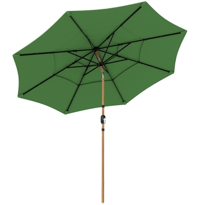 Outsunny Garden Parasol 3-Tier Tilt Polyester Green