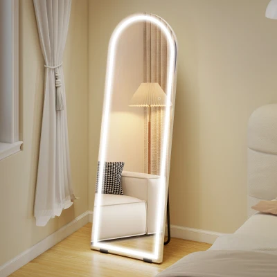 HOMCOM Specchio da Terra ad Arco Luci Dimmerabili 150x50cm