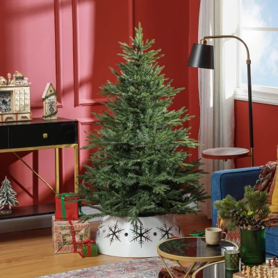 HOMCOM Kerstboom 150 cm, realistisch uiterlijk, snel op te zetten, inclusief standaard, brandveilig kunststof