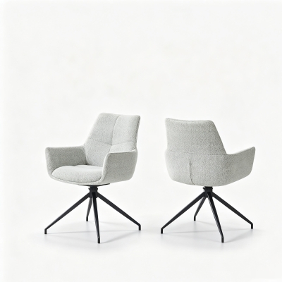 Fauteuil pivotant 360° rembourré, Gris clair