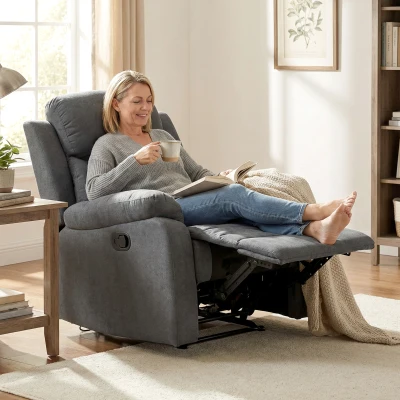 HOMCOM Relaxstoel, ligstoel, 150° kantelbaar, Donkergrijs