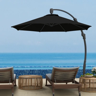 Cantilever Parasol 366L x 294W x 280H cm Black