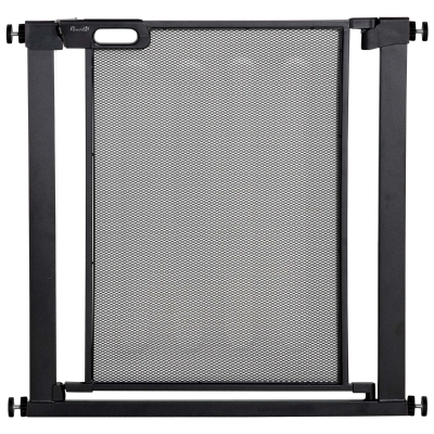 PawHut Cancello Cani Estensibile 75-82cm Chiusura Automatica Nero