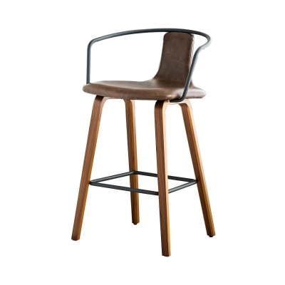 Lot de 2 tabourets de bar avec accoudoirs, Marron