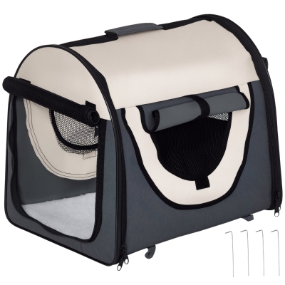 PawHut Trasportino per animali 46cm x 36cm x 41cm Grigio Scuro