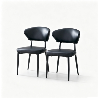 Chaise de salle à manger minimaliste ergonomique, Noir