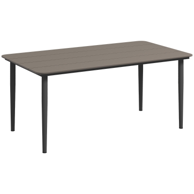 Outsunny Outdoor Dining Table Metal Frame WPC Top Dark Grey