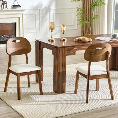 Lot de 2 chaises de salle à manger modernes, Blanc