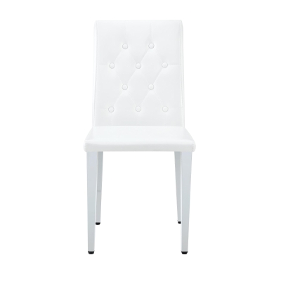 Lot de 4 chaises de salle à manger, Blanc+Argenté