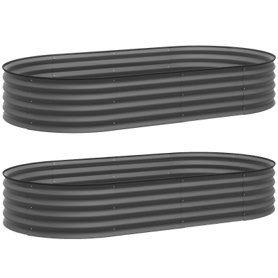 Garden Bed Set 181W x 93D x 30Hcm Dark Grey