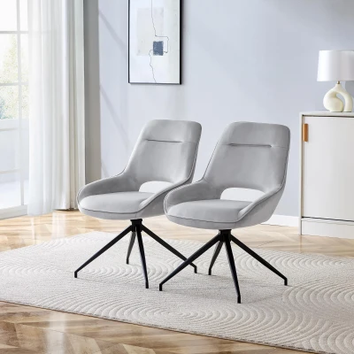 Chaise de salle à manger pivotante 360°, Gris clair