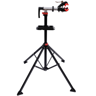 HOMCOM Adjustable Folding Bike Repair Stand with Tool Tray