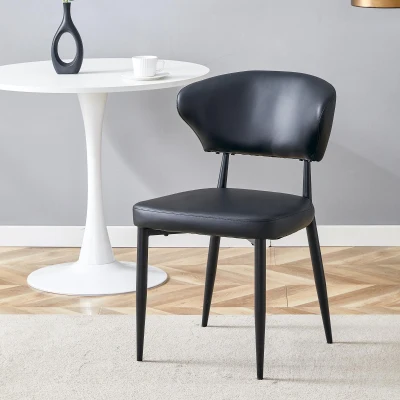 Chaise de salle à manger minimaliste ergonomique, Noir