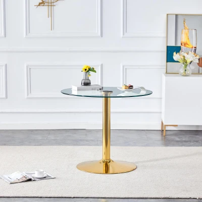 Table ronde moderne en verre, Transparent
