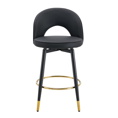 Tabouret de bar pivotant 360°, Noir