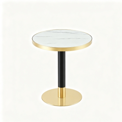 Table d'appoint ronde, Blanc