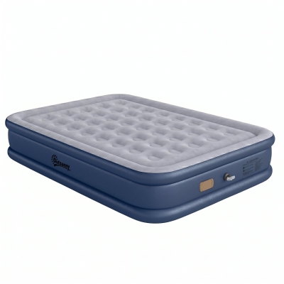 Outsunny Double Inflatable Air Bed Built-in Pump Grey