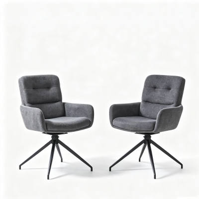 Chaise pivotante de salle, Gris foncé