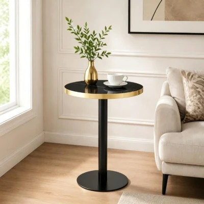 Table d'appoint ronde, Noir