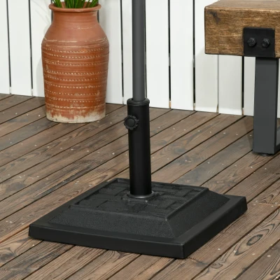 Outsunny Base Parasol Carré Résine Ultra Résistant 44cm Noir
