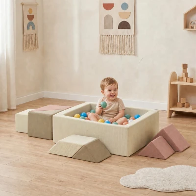AIYAPLAY Parcours Motricité Bébé 9PCS Mousse Velours Piscine à Balles