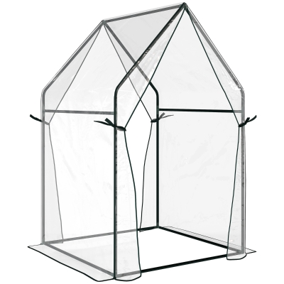 Outsunny Mini Greenhouse Portable 90x90x145cm Clear