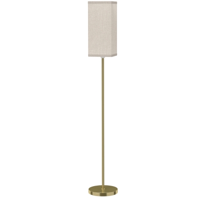 HOMCOM Modern Floor Lamp Linen Shade Tall Bedroom Gold