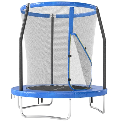 SPORTNOW Cama Elástica Infantil Trampolín con Red de Seguridad Ø183x200 cm Azul