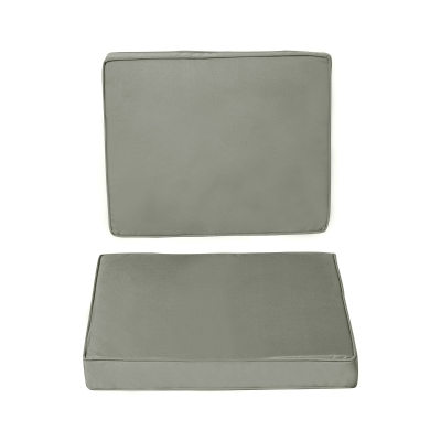 Outsunny 2-delige stoelkussenset, 56 x 52 cm, met rits, stofhoes, 7 cm dikke zitkussens, wasbaar, donkergrijs