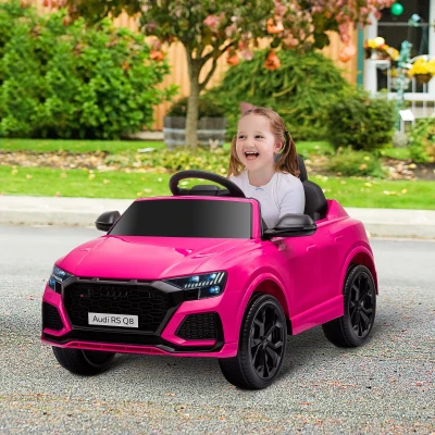 HOMCOM Auto Elettrica per Bambini 3-5 Anni 6V Audi Autentica Rosa