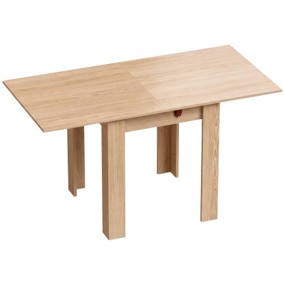 HOMCOM Mesa de Jantar Dobrável para 4 Pessoas, para Sala de Estar, Sala de Jantar, 140x70x77 cm, Carvalho